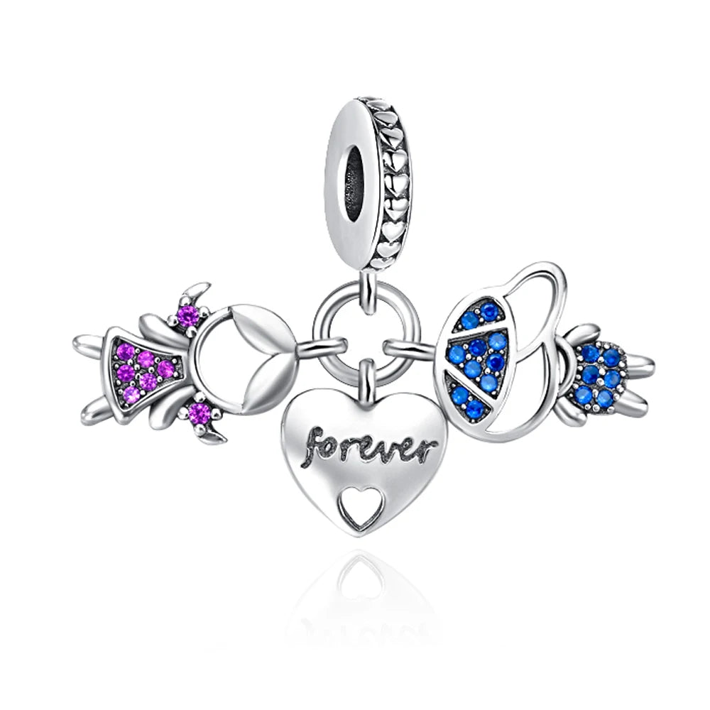 New 925 Sterling Silver Best Friend Soul Companion Dangle Charm Diy Fit Original Pendant Charm Bracelet Women Fashion Jewelry
