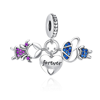 New 925 Sterling Silver Best Friend Soul Companion Dangle Charm Diy Fit Original Pendant Charm Bracelet Women Fashion Jewelry