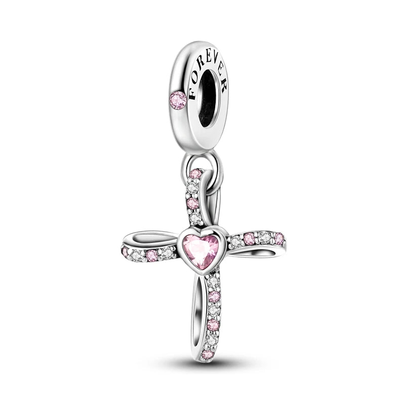 Pink Series Charms 925 Silver Perfume Butterfly Charm Beads Pendent Dangle Fit Original Bangle Charm Bracelet DIY Women Jewelry