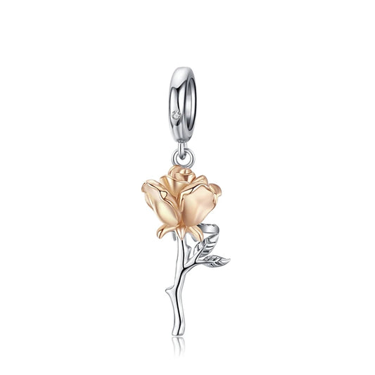 925 Sterling Silver The Beauty and the Beast - Flower Charm