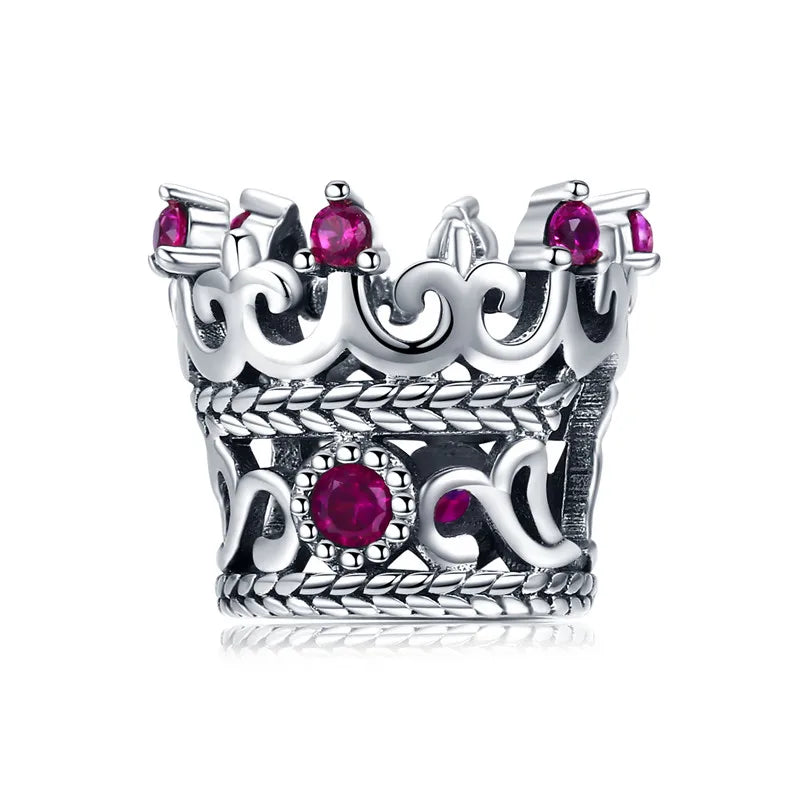 925 Sterling Silver Heart-Shape Charm Beads Fit Original Charm Bracelet Inlaid Zircon Colorful Pendants DIY Accessories