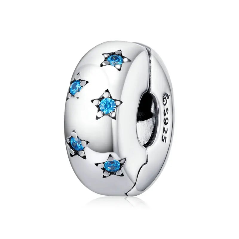 Silver Charm Collection 925 Sterling Silver Dazzling CZ Beads Fit Bracelets & Bangles Jewelry