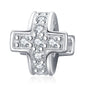 925 Sterling Silver Clear 5A Crystal Collection Family Heart Cross Charm Beads Fit for Charm Bracelet & Necklace Pendant