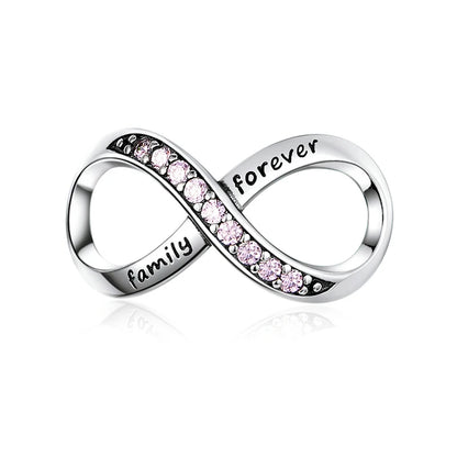 925 Sterling Silver Clear 5A Crystal Collection Family Heart Cross Charm Beads Fit for Charm Bracelet & Necklace Pendant