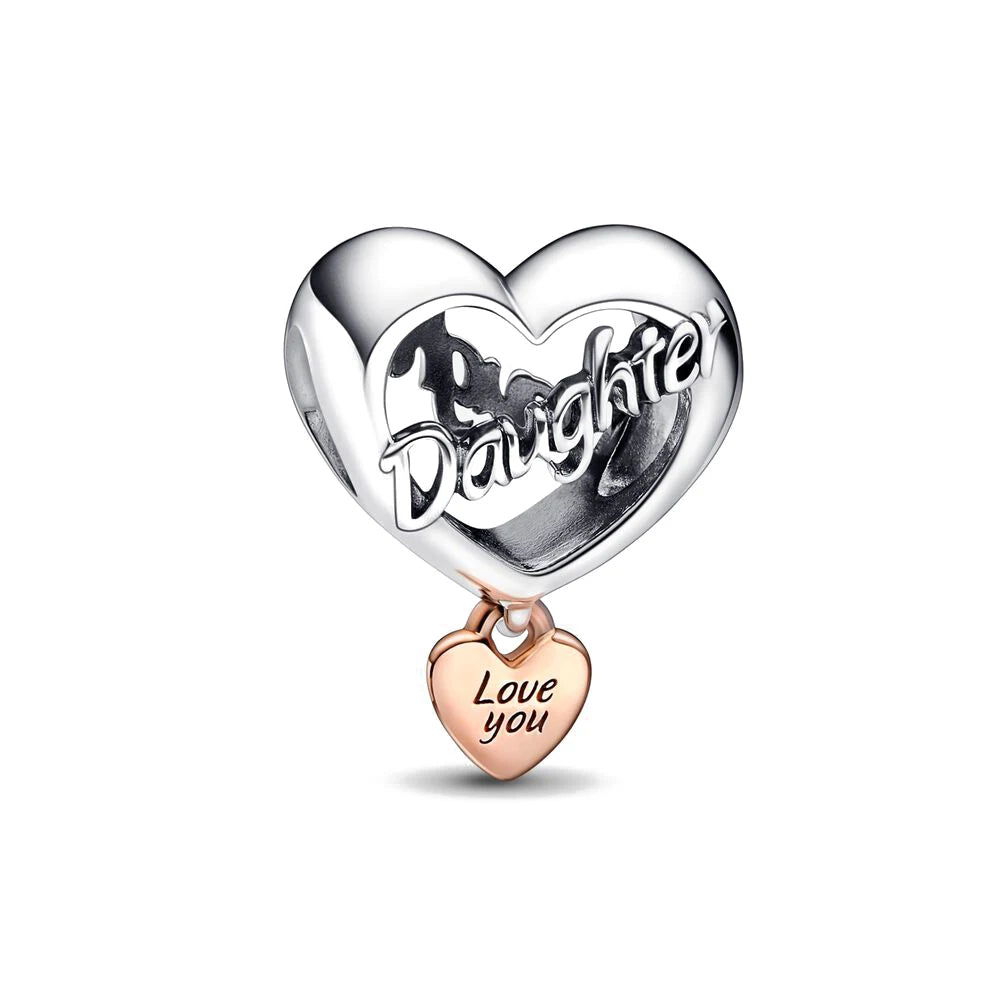 Infinity Love Mother Daughter Mum Heart Charms for Original 925 Charms Bracelet Silver Charm Bead for Mother'S Day Gift Jewelry