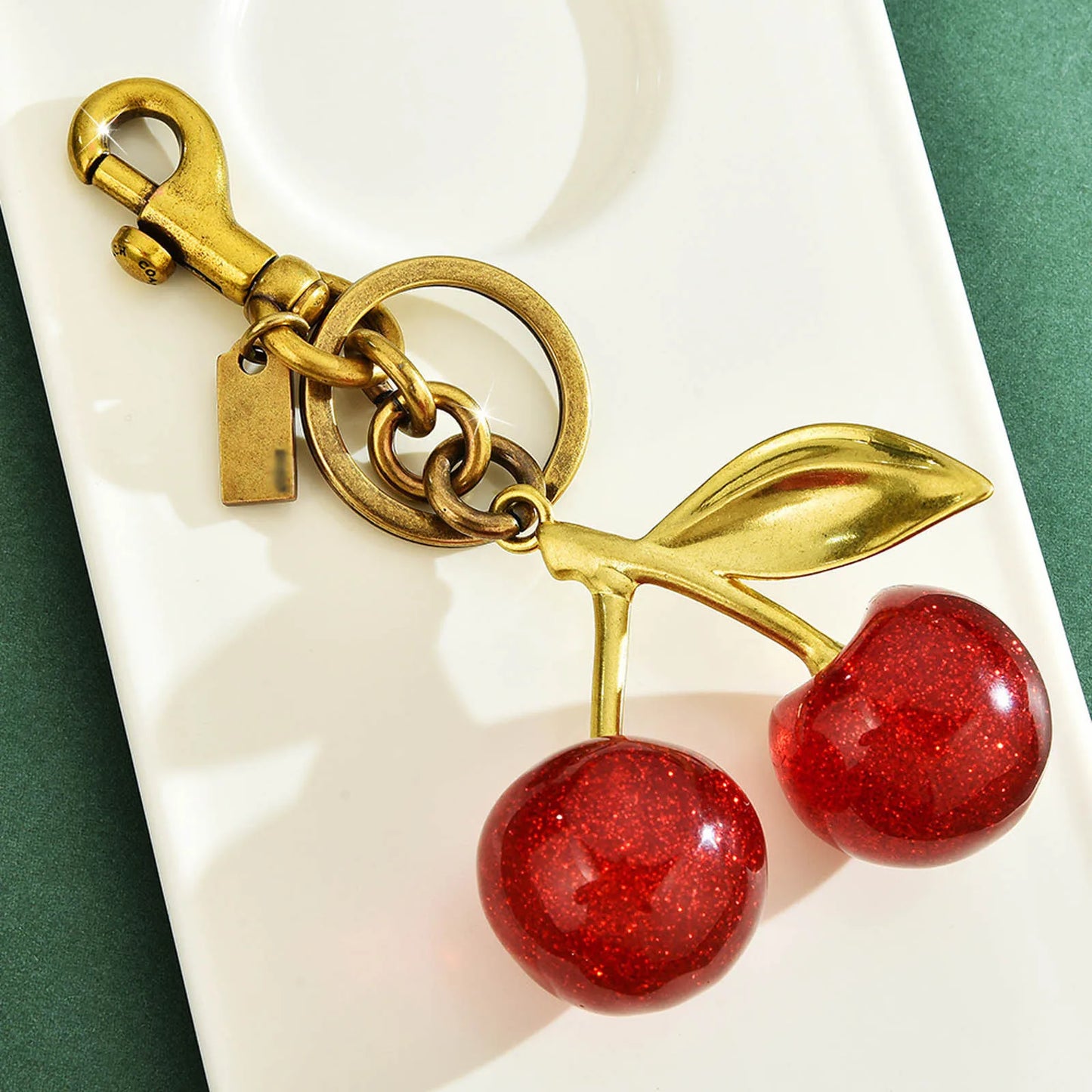 Sweet Red Cherry Keychain Cherry Bag Charm Cute Cherry Charm Pendant for Handbag Birthday Key Rings Jewels for Girl Gifts