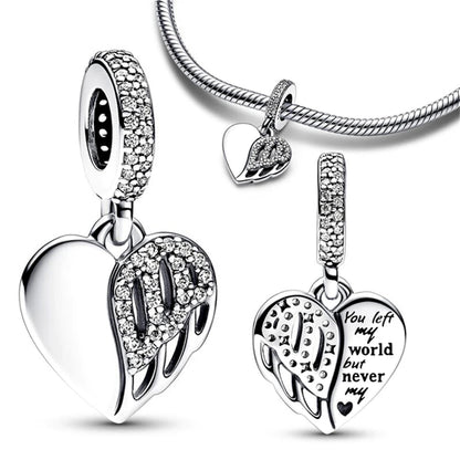 Infinity Love Mother Daughter Mum Heart Charms for Original 925 Charms Bracelet Silver Charm Bead for Mother'S Day Gift Jewelry