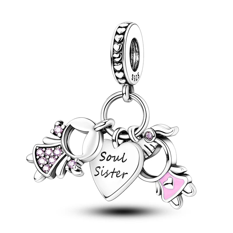 Pink Series Charms 925 Silver Perfume Butterfly Charm Beads Pendent Dangle Fit Original Bangle Charm Bracelet DIY Women Jewelry