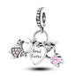 Pink Series Charms 925 Silver Perfume Butterfly Charm Beads Pendent Dangle Fit Original Bangle Charm Bracelet DIY Women Jewelry