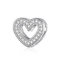 925 Sterling Silver Clear 5A Crystal Collection Family Heart Cross Charm Beads Fit for Charm Bracelet & Necklace Pendant