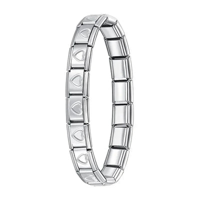 New Women'S Jewelry 9Mm Width Itanlian Elastic Charm Bracelet Fashion Stainless Steel Bangle ST-