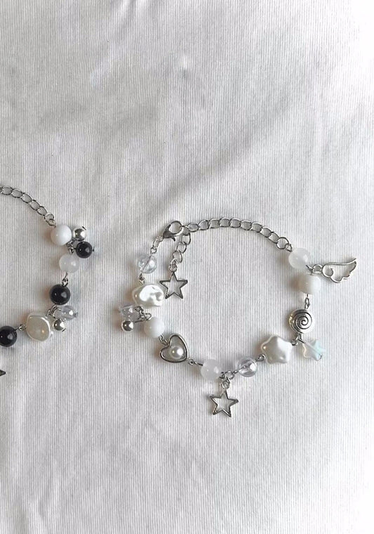 Handmade Jujutsu Kaisen Beaded Charm Bracelets | Gojo + Geto | Cute Dainty Anime Alternative Charm Bracelet