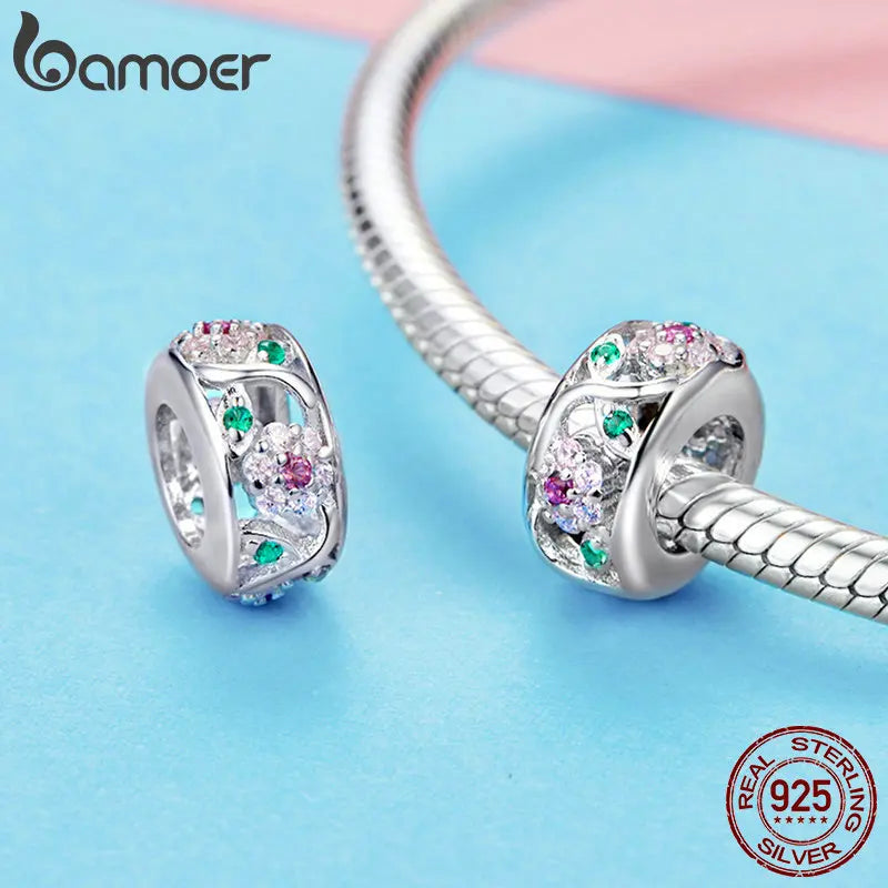 Silver Charm Collection 925 Sterling Silver Dazzling CZ Beads Fit Bracelets & Bangles Jewelry