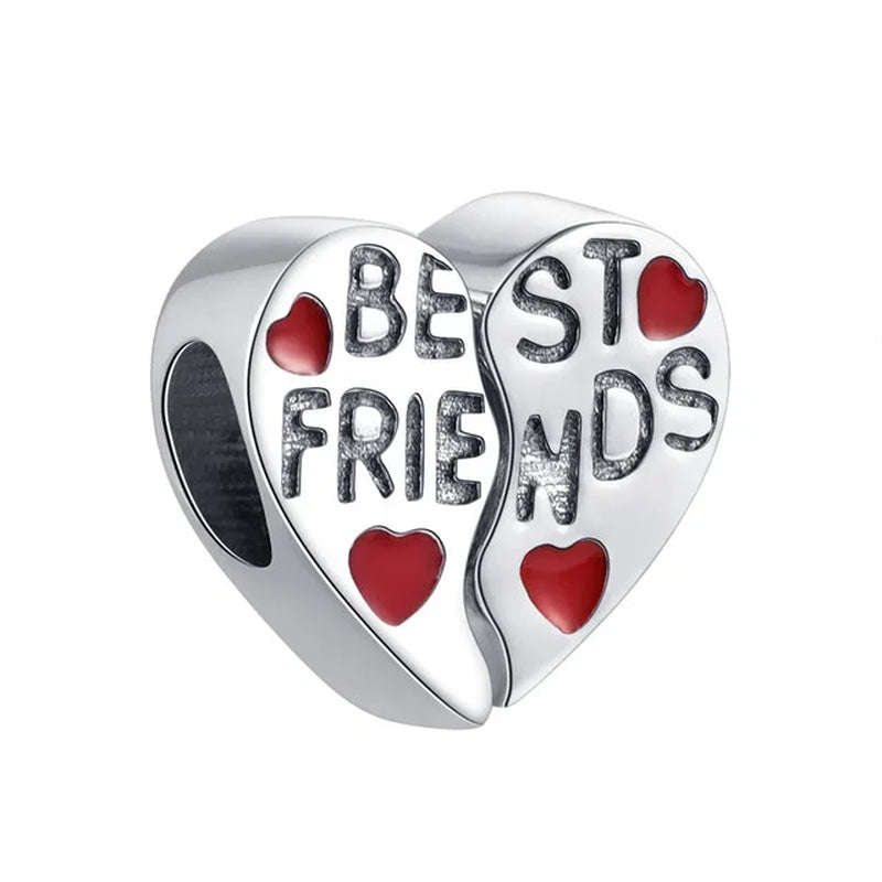 New 925 Sterling Silver Best Friend Soul Companion Dangle Charm Diy Fit Original Pendant Charm Bracelet Women Fashion Jewelry