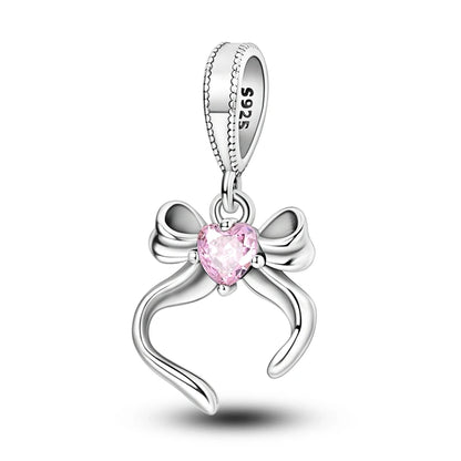 Pink Series Charms 925 Silver Perfume Butterfly Charm Beads Pendent Dangle Fit Original Bangle Charm Bracelet DIY Women Jewelry