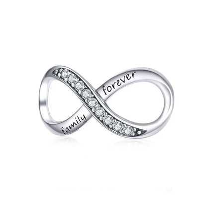 925 Sterling Silver Clear 5A Crystal Collection Family Heart Cross Charm Beads Fit for Charm Bracelet & Necklace Pendant