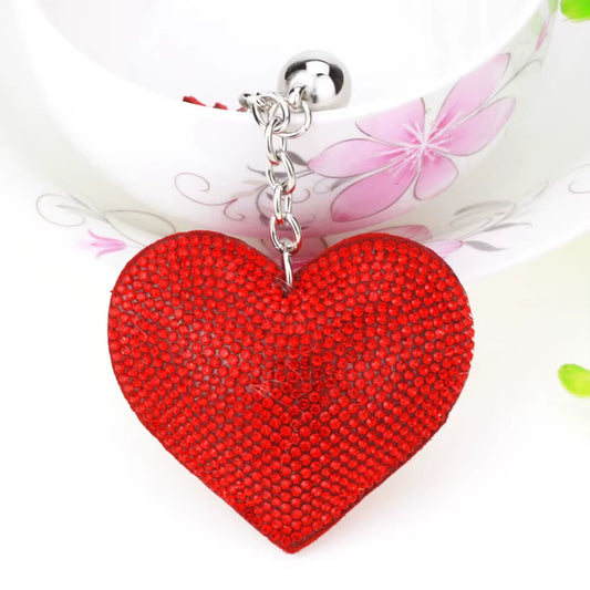 Purse Heart Charm - Silver Red