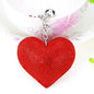 Purse Heart Charm - Silver Red