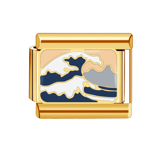 Italian Charm Store Italian Charm Bracelet 9Mm Diy Gold Color for Rich Guy, Ocean and Beach