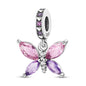 Pink Series Charms 925 Silver Perfume Butterfly Charm Beads Pendent Dangle Fit Original Bangle Charm Bracelet DIY Women Jewelry