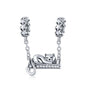925 Sterling Silver Clear 5A Crystal Collection Family Heart Cross Charm Beads Fit for Charm Bracelet & Necklace Pendant