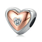 925 Sterling Silver Heart-Shape Charm Beads Fit Original Charm Bracelet Inlaid Zircon Colorful Pendants DIY Accessories