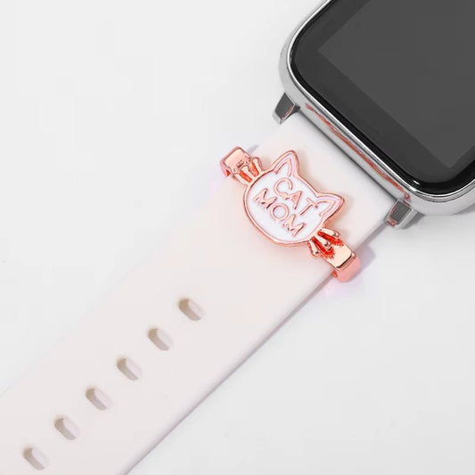 Apple Watch Watchband Charm - Pink Cat Mom
