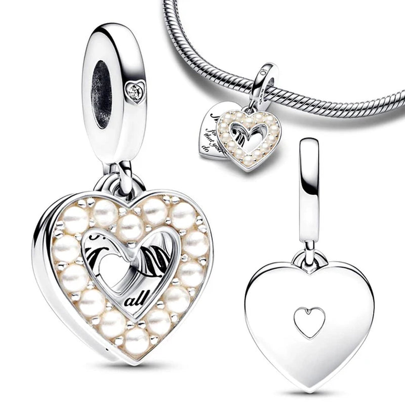 Infinity Love Mother Daughter Mum Heart Charms for Original 925 Charms Bracelet Silver Charm Bead for Mother'S Day Gift Jewelry