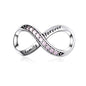 925 Sterling Silver Infinity Pave Charm - Pink