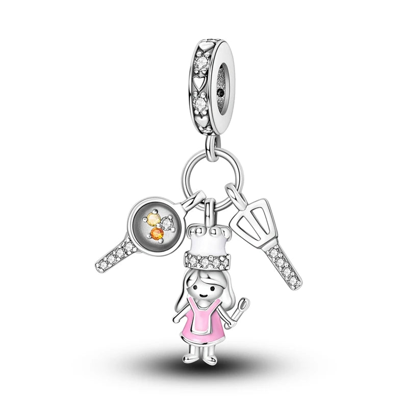 Pink Series Charms 925 Silver Perfume Butterfly Charm Beads Pendent Dangle Fit Original Bangle Charm Bracelet DIY Women Jewelry
