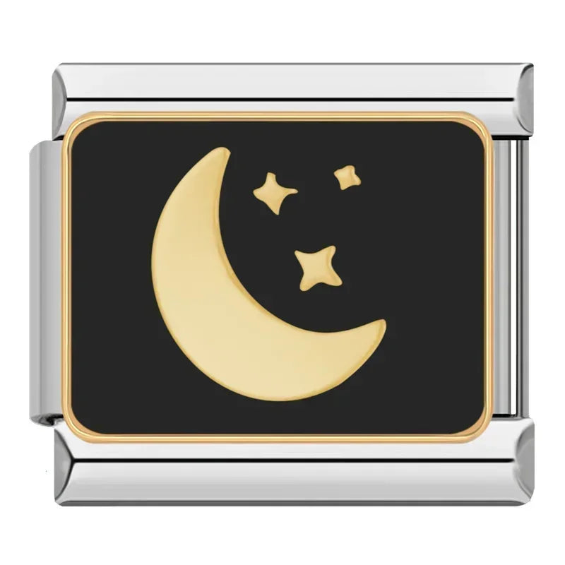 2024 Fashion Spider Star Moon Love Owl Italian Charm Links Fit 9Mm Bracelet Stainless Steel Jewelry Making DJ003-346