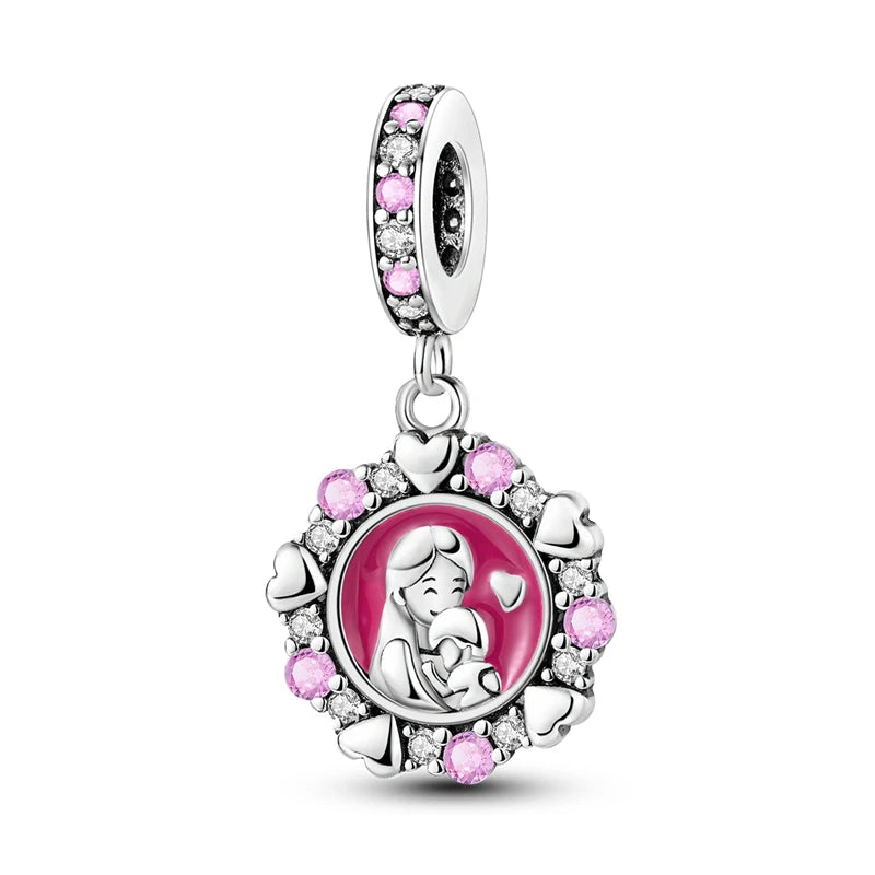 Pink Series Charms 925 Silver Perfume Butterfly Charm Beads Pendent Dangle Fit Original Bangle Charm Bracelet DIY Women Jewelry