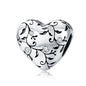 925 Sterling Silver Heart-Shape Collection Charms Cat Love Paw Footprints Charms Fit for Charm Bracelet Fine Jewelry