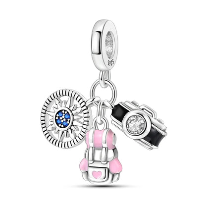 Pink Series Charms 925 Silver Perfume Butterfly Charm Beads Pendent Dangle Fit Original Bangle Charm Bracelet DIY Women Jewelry