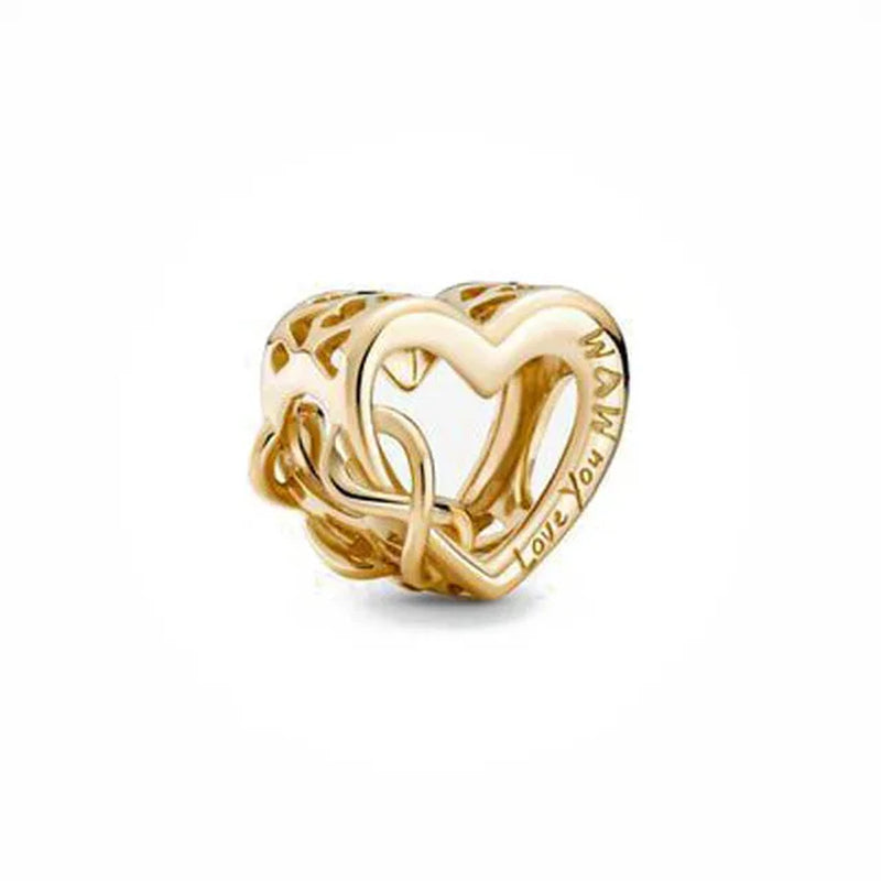 Infinity Love Mother Daughter Mum Heart Charms for Original 925 Charms Bracelet Silver Charm Bead for Mother'S Day Gift Jewelry
