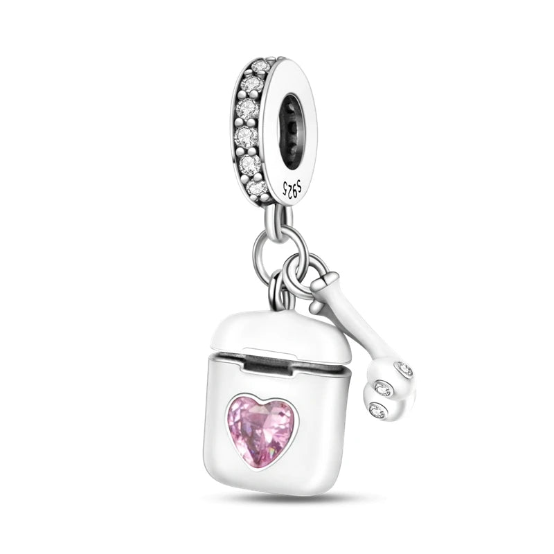 Pink Series Charms 925 Silver Perfume Butterfly Charm Beads Pendent Dangle Fit Original Bangle Charm Bracelet DIY Women Jewelry