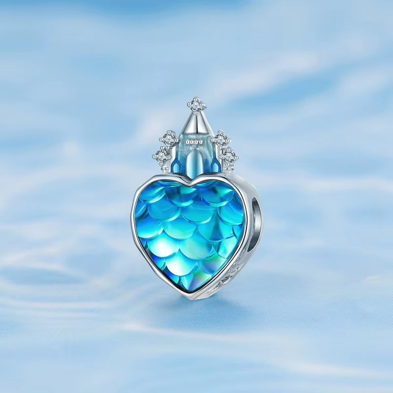 925 Sterling Silver Glacier Charm - Heart