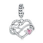 925 Sterling Silver Heart-Shape Charm Beads Fit Original Charm Bracelet Inlaid Zircon Colorful Pendants DIY Accessories