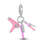 Pink Series Charms 925 Silver Perfume Butterfly Charm Beads Pendent Dangle Fit Original Bangle Charm Bracelet DIY Women Jewelry