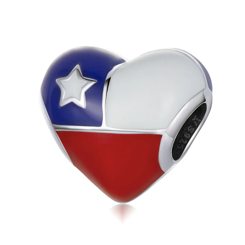 925 Sterling Silver Heart-Shape Charm Beads Fit Original Charm Bracelet Inlaid Zircon Colorful Pendants DIY Accessories