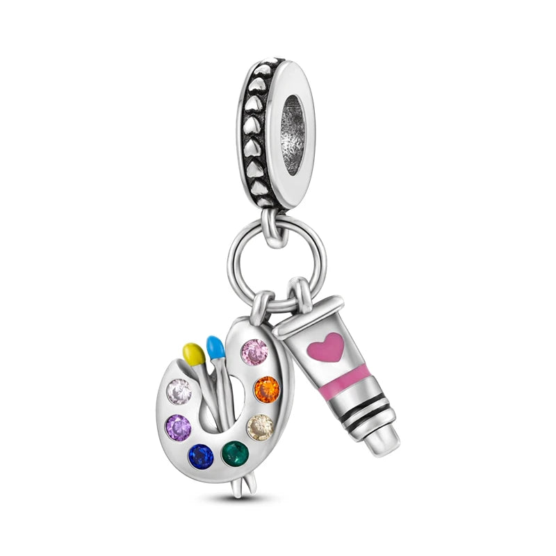 Pink Series Charms 925 Silver Perfume Butterfly Charm Beads Pendent Dangle Fit Original Bangle Charm Bracelet DIY Women Jewelry