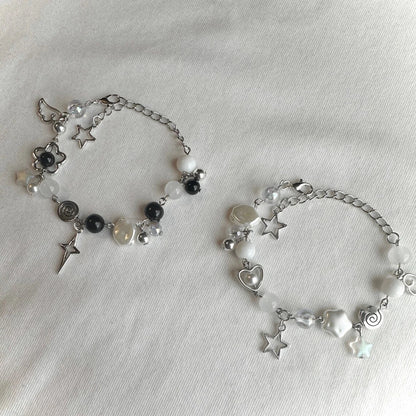 Handmade Jujutsu Kaisen Beaded Charm Bracelets | Gojo + Geto | Cute Dainty Anime Alternative Charm Bracelet