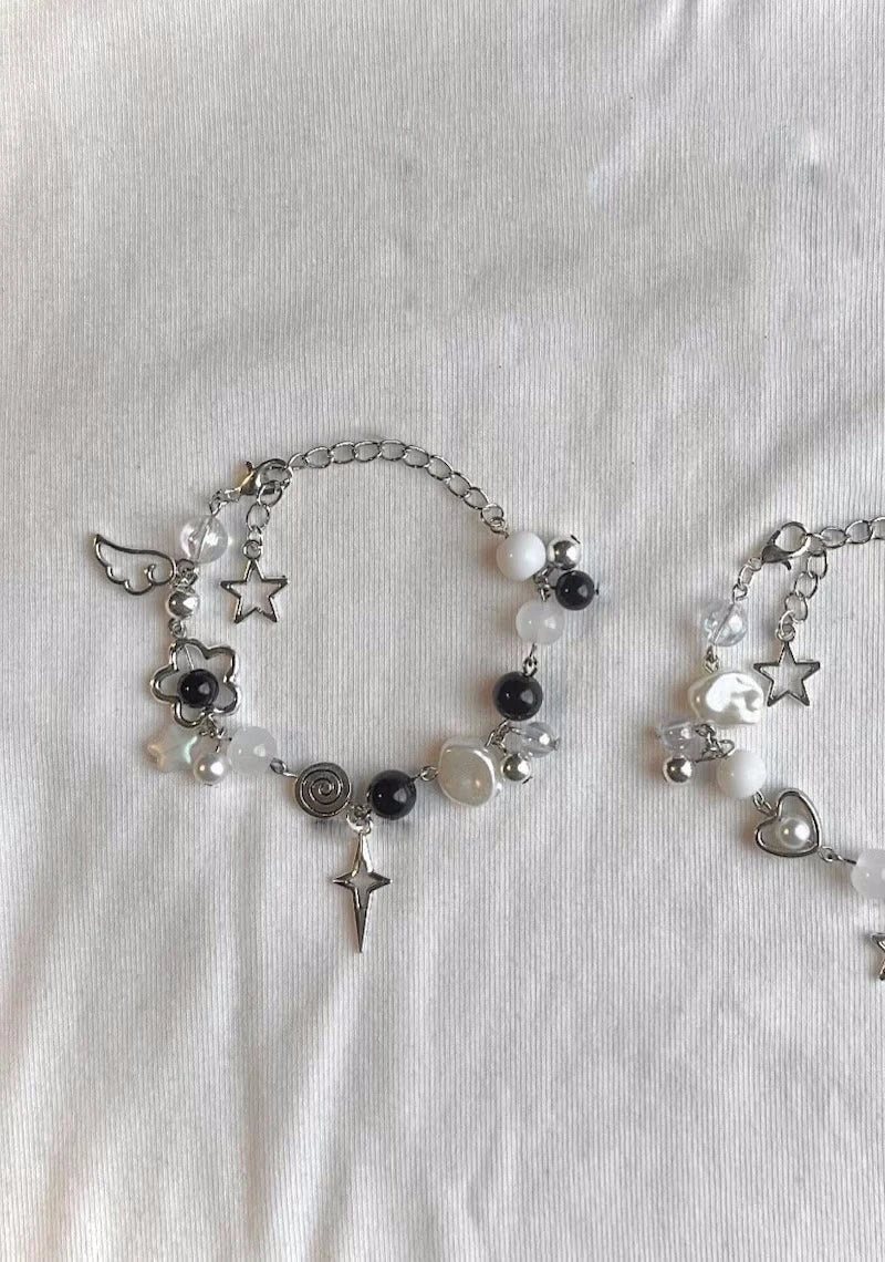 Handmade Jujutsu Kaisen Beaded Charm Bracelets | Gojo + Geto | Cute Dainty Anime Alternative Charm Bracelet
