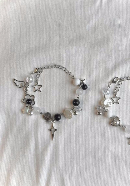 Handmade Jujutsu Kaisen Beaded Charm Bracelets | Gojo + Geto | Cute Dainty Anime Alternative Charm Bracelet