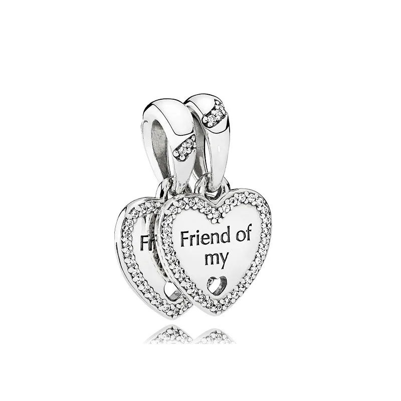 New 925 Sterling Silver Best Friend Soul Companion Dangle Charm Diy Fit Original Pendant Charm Bracelet Women Fashion Jewelry