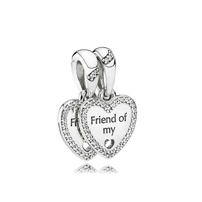 New 925 Sterling Silver Best Friend Soul Companion Dangle Charm Diy Fit Original Pendant Charm Bracelet Women Fashion Jewelry