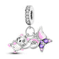 Pink Series Charms 925 Silver Perfume Butterfly Charm Beads Pendent Dangle Fit Original Bangle Charm Bracelet DIY Women Jewelry