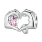925 Sterling Silver Heart-Shape Charm Beads Fit Original Charm Bracelet Inlaid Zircon Colorful Pendants DIY Accessories