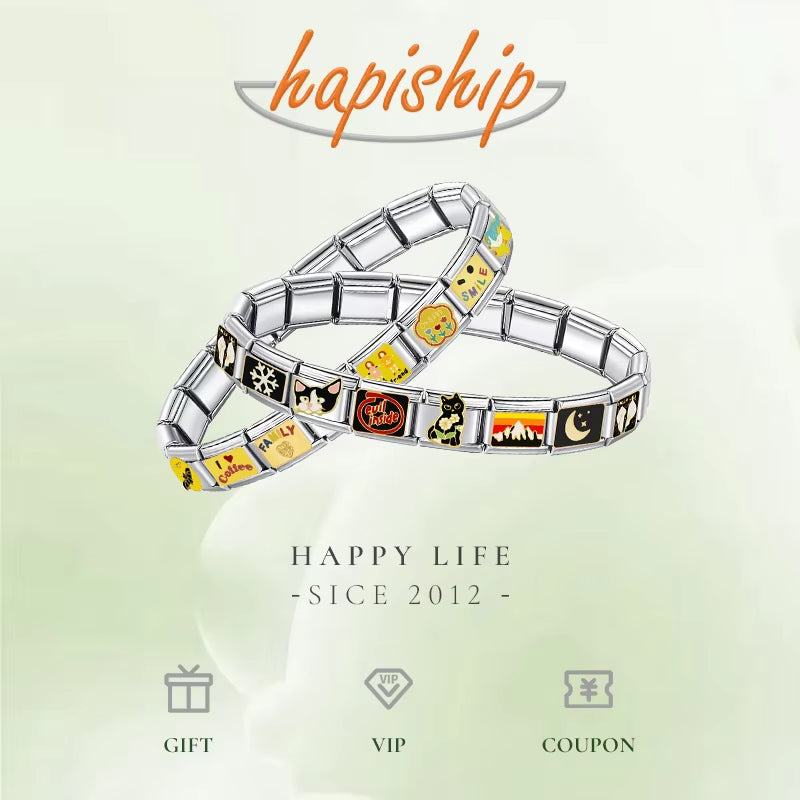 2024 Fashion Spider Star Moon Love Owl Italian Charm Links Fit 9Mm Bracelet Stainless Steel Jewelry Making DJ003-346