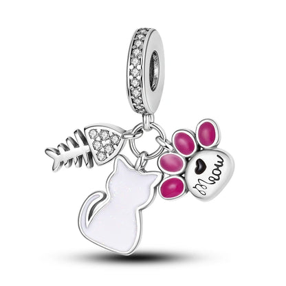 Pink Series Charms 925 Silver Perfume Butterfly Charm Beads Pendent Dangle Fit Original Bangle Charm Bracelet DIY Women Jewelry